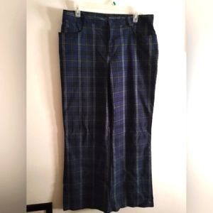 Woman's plaid pants.